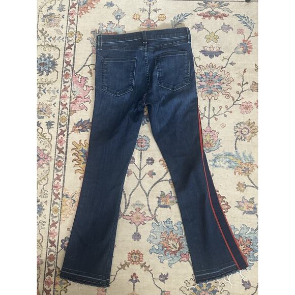 VERONICA BEARD Carolyn 10” Baby Boot Button Fly Jeans Indigo Red Stripe Size 25 - Picture 5 of 9